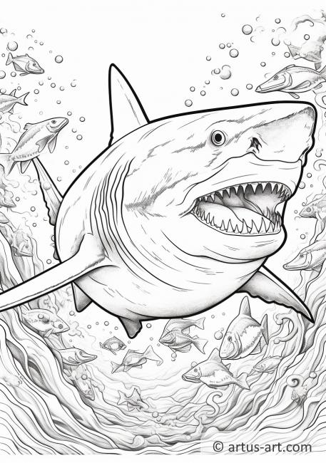 Página para colorir do tubarão branco